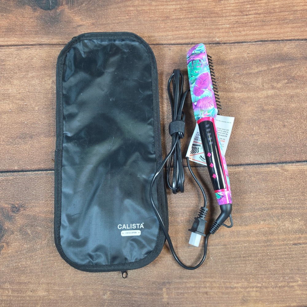 Calista GoGo Mini Hair Straightening Brush Womens OS Floral Excellent Tropical